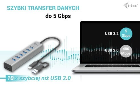 Hub USB-C Charging Metal HUB 7 Port I-tec Hub USB-C Charging Metal HUB 7 Port I-tec