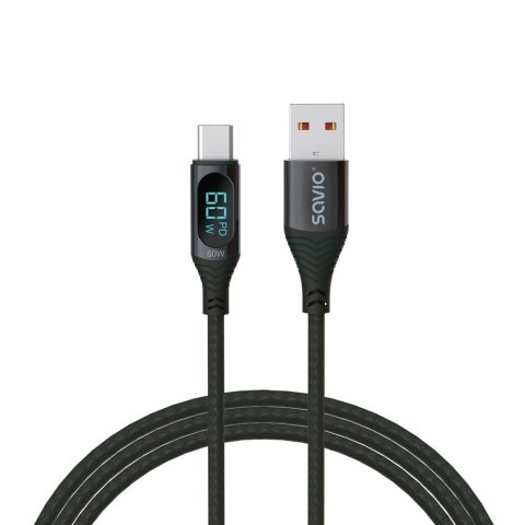Kabel USB - USB C z wyświetlaczem, 60W, 1m, CL-172 Savio