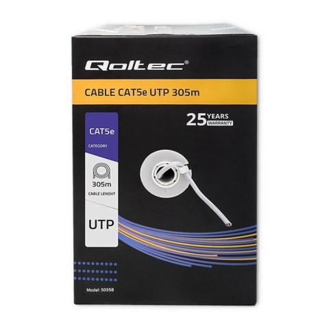 Kabel sieciowy/skrętka UTP | CAT5E | 305m Qoltec Kabel sieciowy/skrętka UTP | CAT5E | 305m Qoltec