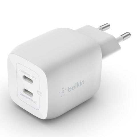 Podwójna ładowarka ścienna USB-C GaN z PPS 45 W Belkin Podwójna ładowarka ścienna USB-C GaN z PPS 45 W Belkin