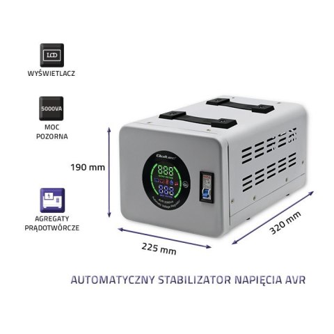 Automatyczny stabilizator napięcia AVR 5000VA Qoltec Automatyczny stabilizator napięcia AVR 5000VA Qoltec