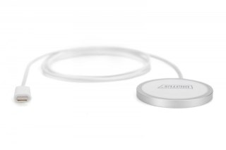Ładowarka bezprzewodowa indukcyjna 15W MagSafe 1m USB-C Biała Digitus