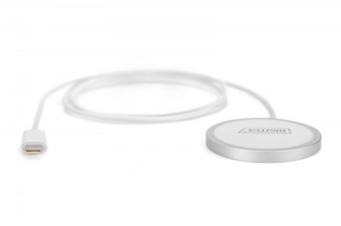 Ładowarka bezprzewodowa indukcyjna 15W MagSafe 1m USB-C Biała Digitus