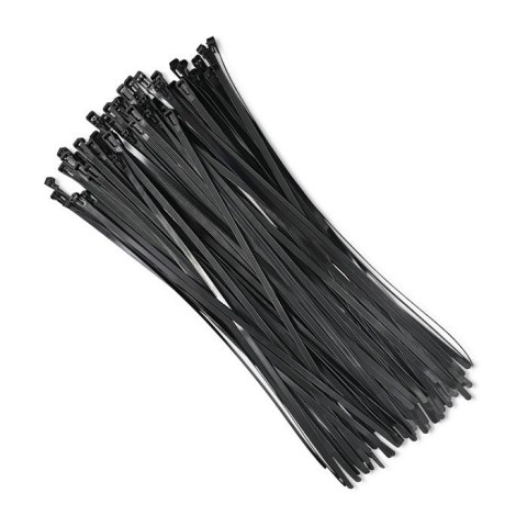Opaski zaciskowe wielorazowe/trytytki | 7.2*400mm | Nylon UV | Czarne Qoltec