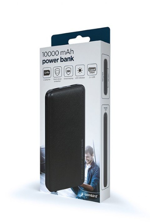 PowerBank 10 000 mAh czarny Gembird
