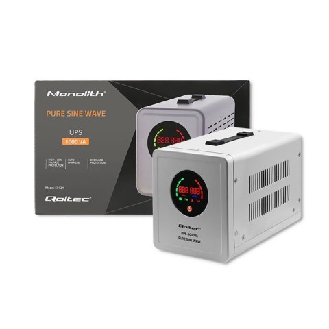 Zasilacz awaryjny Pure Sine Wave UPS | 1000VA | 700W | Szary Qoltec Zasilacz awaryjny Pure Sine Wave UPS | 1000VA | 700W | Szary Qoltec