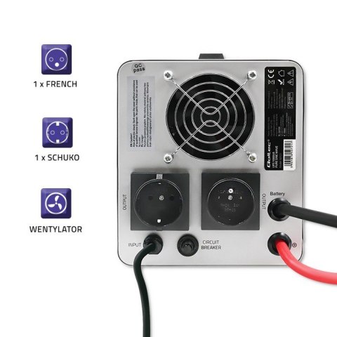 Zasilacz awaryjny Pure Sine Wave UPS | 1000VA | 700W | Szary Qoltec Zasilacz awaryjny Pure Sine Wave UPS | 1000VA | 700W | Szary Qoltec