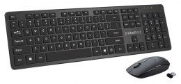 Zestaw bezprzewodowy klawiatura + mysz MAXIM 2,4GHz, zasięg 10m nano odbiornik USB 104 klawisze QWERTY Rebeltec