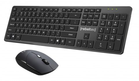 Zestaw bezprzewodowy klawiatura + mysz MAXIM 2,4GHz, zasięg 10m nano odbiornik USB 104 klawisze QWERTY Rebeltec Zestaw bezprzewodowy klawiatura + mysz MAXIM 2,4GHz, zasięg 10m nano odbiornik USB 104 klawisze QWERTY Rebeltec