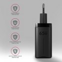 ACU-DPQ65 Ładowarka sieciowa, GaN 65W, 3x port (USB-A + dual USB-C), PD3.0/QC4+/PPS/Apple, czarna AXAGON
