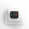 ACU-DPQ65 Ładowarka sieciowa, GaN 65W, 3x port (USB-A + dual USB-C), PD3.0/QC4+/PPS/Apple, czarna AXAGON