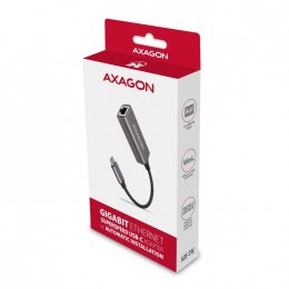 ADE-TRC Karta sieciowa Gigabit Ethernet adapter, USB-C 3.2 Gen 1, instalacja automatyczna, metalowy, tytanowa szarość AXAGON
