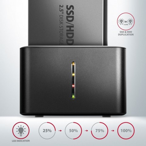 ADSA-D25 MINI stacja dokująca USB 3.2 Gen 1 - 2x SATA 6G 2.5" SSD/HDD CLONE AXAGON ADSA-D25 MINI stacja dokująca USB 3.2 Gen 1 - 2x SATA 6G 2.5" SSD/HDD CLONE AXAGON
