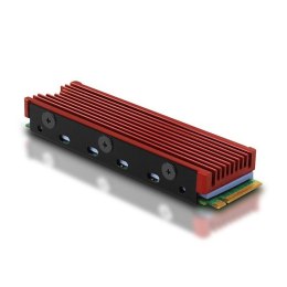 CLR-M2 Chłodnica do dysku aluminiowa pasywna M.2 2280 SSD, silikonowe podkładki termiczne, wysokość 12mm AXAGON