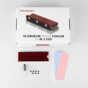 CLR-M2 Chłodnica do dysku aluminiowa pasywna M.2 2280 SSD, silikonowe podkładki termiczne, wysokość 12mm AXAGON