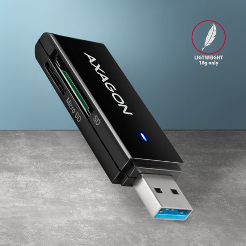 CRE-S2N Czytnik zewnętrzny kart USB-A 3. 2 GEN 1, 2-gniazda lun SD/microSD, UHS-I AXAGON CRE-S2N Czytnik zewnętrzny kart USB-A 3. 2 GEN 1, 2-gniazda lun SD/microSD, UHS-I AXAGON