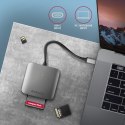 CRE-S3C Czytnik zewnętrzny kart USB-C 3.2 GEN 1, 3-slot & lun SD/microSD/CF, obsługa UHS-II AXAGON