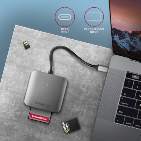 CRE-S3C Czytnik zewnętrzny kart USB-C 3.2 GEN 1, 3-slot & lun SD/microSD/CF, obsługa UHS-II AXAGON CRE-S3C Czytnik zewnętrzny kart USB-C 3.2 GEN 1, 3-slot & lun SD/microSD/CF, obsługa UHS-II AXAGON
