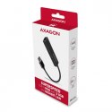 HMA-GL3A Wieloportowy hub USB 4in1, 5Gbps, 3x USB-A + GLAN, metalowy, 20cm USB-A kabel AXAGON
