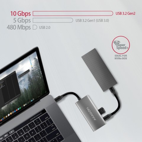 HMC-4G2 Hub USB Gen2 10Gbps, 2x USB-A + 2x USB-C, 13cm USB-C kabel AXAGON HMC-4G2 Hub USB Gen2 10Gbps, 2x USB-A + 2x USB-C, 13cm USB-C kabel AXAGON