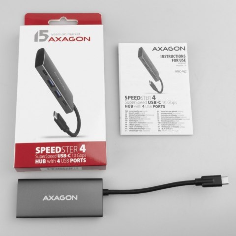 HMC-4G2 Hub USB Gen2 10Gbps, 2x USB-A + 2x USB-C, 13cm USB-C kabel AXAGON HMC-4G2 Hub USB Gen2 10Gbps, 2x USB-A + 2x USB-C, 13cm USB-C kabel AXAGON