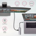 HMC-5 Wieloportowy hub USB 5in1, 5Gbps, 2x USB-A, HDMI 4K/30Hz, SD/microSD, PD 100W, 20cm USB-C kabel AXAGON