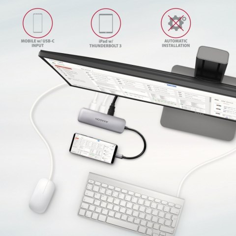 HMC-5 Wieloportowy hub USB 5in1, 5Gbps, 2x USB-A, HDMI 4K/30Hz, SD/microSD, PD 100W, 20cm USB-C kabel AXAGON HMC-5 Wieloportowy hub USB 5in1, 5Gbps, 2x USB-A, HDMI 4K/30Hz, SD/microSD, PD 100W, 20cm USB-C kabel AXAGON