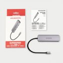 HMC-5 Wieloportowy hub USB 5in1, 5Gbps, 2x USB-A, HDMI 4K/30Hz, SD/microSD, PD 100W, 20cm USB-C kabel AXAGON