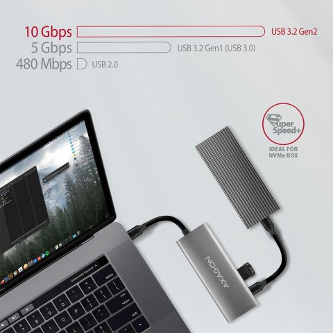 HMC-5G2 Wieloportowy hub USB 5in1, 10Gbps, 2x USB-A + 2x USB-C + HDMI 4K/60Hz, PD 100W, 13cm USB-C kabel AXAGON HMC-5G2 Wieloportowy hub USB 5in1, 10Gbps, 2x USB-A + 2x USB-C + HDMI 4K/60Hz, PD 100W, 13cm USB-C kabel AXAGON