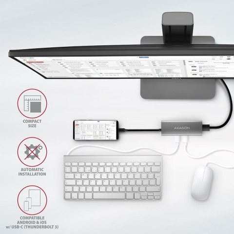 HMC-5G2 Wieloportowy hub USB 5in1, 10Gbps, 2x USB-A + 2x USB-C + HDMI 4K/60Hz, PD 100W, 13cm USB-C kabel AXAGON HMC-5G2 Wieloportowy hub USB 5in1, 10Gbps, 2x USB-A + 2x USB-C + HDMI 4K/60Hz, PD 100W, 13cm USB-C kabel AXAGON