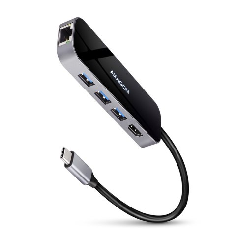 HMC-6GL Wieloportowy hub USB 6in1, 5Gbps, 3x USB-A, HDMI 4K/30Hz, GLAN, PD 100W, 20cm USB-C kabel AXAGON HMC-6GL Wieloportowy hub USB 6in1, 5Gbps, 3x USB-A, HDMI 4K/30Hz, GLAN, PD 100W, 20cm USB-C kabel AXAGON