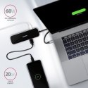 HMC-6GL Wieloportowy hub USB 6in1, 5Gbps, 3x USB-A, HDMI 4K/30Hz, GLAN, PD 100W, 20cm USB-C kabel AXAGON