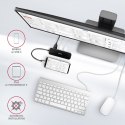 HMC-6GL Wieloportowy hub USB 6in1, 5Gbps, 3x USB-A, HDMI 4K/30Hz, GLAN, PD 100W, 20cm USB-C kabel AXAGON