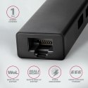 HMC-GL3A Wieloportowy hub USB 4in1, 5Gbps, 3x USB-A + GLAN, 20cm USB-C kabel AXAGON