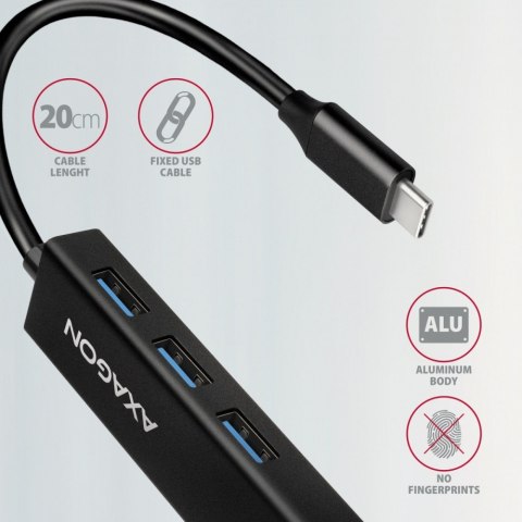 HMC-GL3A Wieloportowy hub USB 4in1, 5Gbps, 3x USB-A + GLAN, 20cm USB-C kabel AXAGON HMC-GL3A Wieloportowy hub USB 4in1, 5Gbps, 3x USB-A + GLAN, 20cm USB-C kabel AXAGON