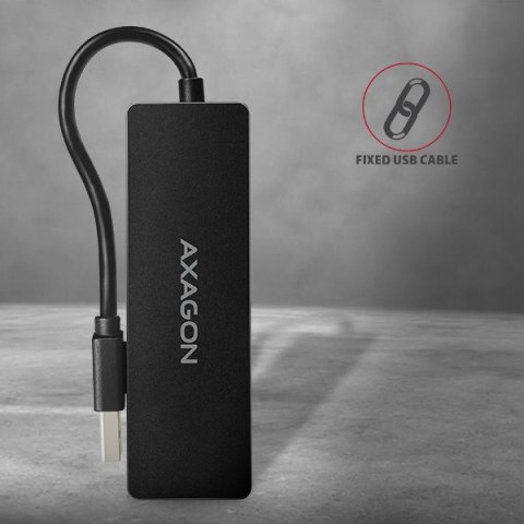 HUE-G1A Hub 4-portowy USB 3.2 Gen 1 SLIM, kabel Type-A 14cm AXAGON HUE-G1A Hub 4-portowy USB 3.2 Gen 1 SLIM, kabel Type-A 14cm AXAGON