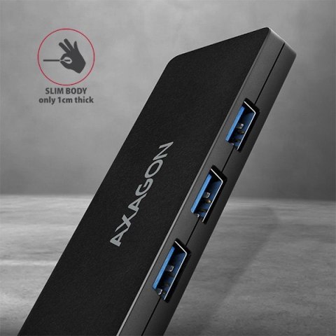 HUE-G1C Hub 4-portowy USB 3.2 Gen 1 SLIM kabel Type-C 14cm AXAGON HUE-G1C Hub 4-portowy USB 3.2 Gen 1 SLIM kabel Type-C 14cm AXAGON