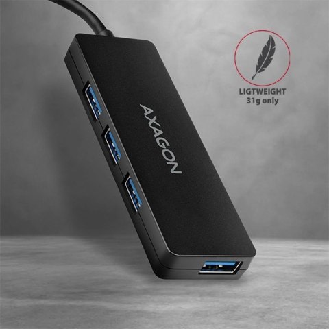 HUE-G1C Hub 4-portowy USB 3.2 Gen 1 SLIM kabel Type-C 14cm AXAGON HUE-G1C Hub 4-portowy USB 3.2 Gen 1 SLIM kabel Type-C 14cm AXAGON