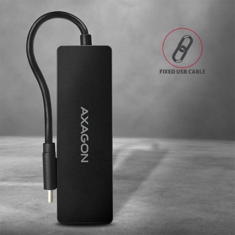 HUE-G1C Hub 4-portowy USB 3.2 Gen 1 SLIM kabel Type-C 14cm AXAGON HUE-G1C Hub 4-portowy USB 3.2 Gen 1 SLIM kabel Type-C 14cm AXAGON