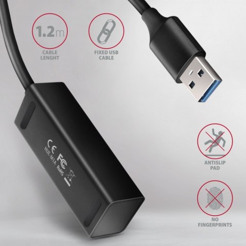 HUE-M1AL Hub 4-portowy Mini metalowy USB 3.2 Gen 1, 1.2m USB-A kabel AXAGON HUE-M1AL Hub 4-portowy Mini metalowy USB 3.2 Gen 1, 1.2m USB-A kabel AXAGON