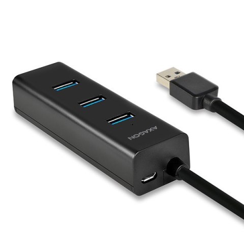 HUE-S2B Hub 4-portowy USB 3.2 Gen 1 charging hub, 30cm kabel, microUSB dodatkowe zasilanie AXAGON HUE-S2B Hub 4-portowy USB 3.2 Gen 1 charging hub, 30cm kabel, microUSB dodatkowe zasilanie AXAGON