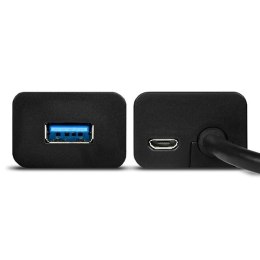 HUE-S2BL Hub 4-portowy USB 3.2 Gen 1 charging hub, 1.2m kabel, microUSB dodatkowe zasilanie AXAGON