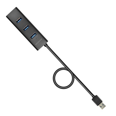 HUE-S2BL Hub 4-portowy USB 3.2 Gen 1 charging hub, 1.2m kabel, microUSB dodatkowe zasilanie AXAGON HUE-S2BL Hub 4-portowy USB 3.2 Gen 1 charging hub, 1.2m kabel, microUSB dodatkowe zasilanie AXAGON