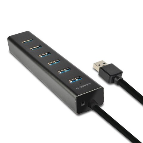 HUE-SA7BP Hub 7-portowy USB 3.2 GEN 1 aluminum charging hub, AC adapter AXAGON HUE-SA7BP Hub 7-portowy USB 3.2 GEN 1 aluminum charging hub, AC adapter AXAGON