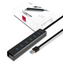 HUE-SA7BP Hub 7-portowy USB 3.2 GEN 1 aluminum charging hub, AC adapter AXAGON