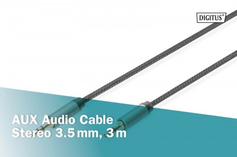 Kabel połączeniowy audio MiniJack Stereo Typ 3.5mm/3.5mm M/M nylon 3m Digitus