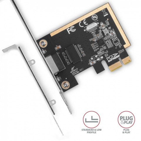 PCEE-GRF Karta sieciowa PCIe 1x Gigabit Ethernet port RJ-45 Realtek SP & LP AXAGON PCEE-GRF Karta sieciowa PCIe 1x Gigabit Ethernet port RJ-45 Realtek SP & LP AXAGON