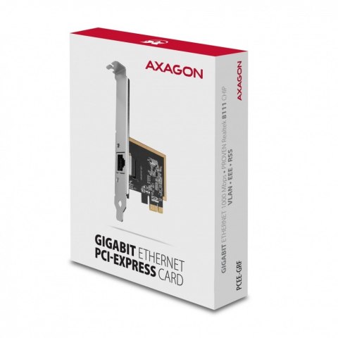 PCEE-GRF Karta sieciowa PCIe 1x Gigabit Ethernet port RJ-45 Realtek SP & LP AXAGON PCEE-GRF Karta sieciowa PCIe 1x Gigabit Ethernet port RJ-45 Realtek SP & LP AXAGON