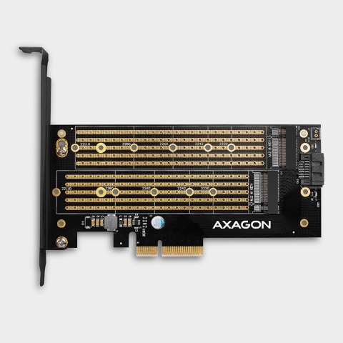PCEM2-D Adapter wewnętrzny PCIe x4, 1x M.2 NVMe M-key + 1x SATA B-key slot, SP & LP AXAGON PCEM2-D Adapter wewnętrzny PCIe x4, 1x M.2 NVMe M-key + 1x SATA B-key slot, SP & LP AXAGON