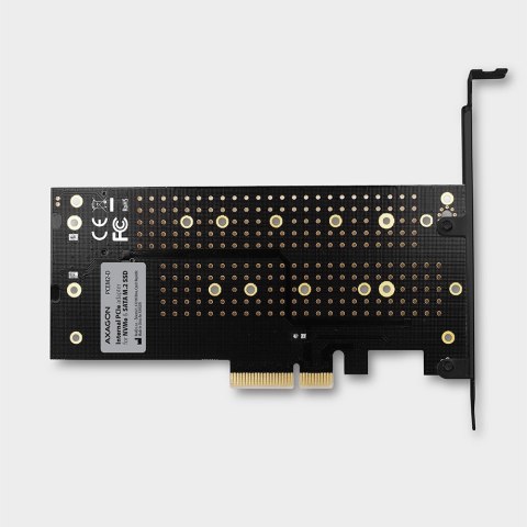 PCEM2-D Adapter wewnętrzny PCIe x4, 1x M.2 NVMe M-key + 1x SATA B-key slot, SP & LP AXAGON PCEM2-D Adapter wewnętrzny PCIe x4, 1x M.2 NVMe M-key + 1x SATA B-key slot, SP & LP AXAGON